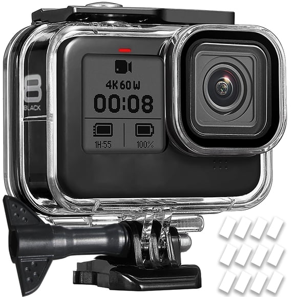 Funda de buceo OKFUN para Go Pro Hero 8, negra, impermeable, 60 m