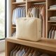 thumbnail image 2 of Paquete de 1 bolsas de almacenamiento plegables para ropa - Ideal para organizar dormitorio, ropa y edredón con asas convenientes Beige 15.7*4.7*11.8in, 2 of 6