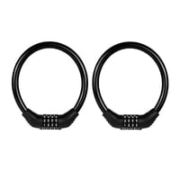 Xusx111 - Cerradura De Contraseña De 4 Dígitos Para Niños Y Adultos, Combinación De Cierre De Cable Para Bicicletas, Antirobo, Portátil, Resetable, Ligero, (Conjunto De 2 Piezas Negro)