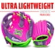 thumbnail image 2 of Guante de béisbol Franklin Sports AirTech Youth 8.5 rosa/morado, 2 of 9