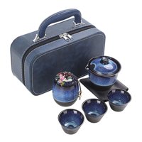 Magideal - Juego De Té De Viaje De Cerámica, Juego De Tetera De Cerámica, Bote De Té, Tetera De Kungfú, Juego De Té Chino Para Exteriores, Hogar, Picnic, Oficina
