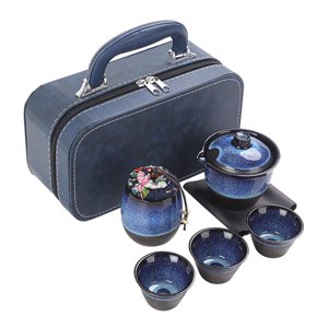 Magideal - Juego De Té De Viaje De Cerámica, Juego De Tetera De Cerámica, Bote De Té, Tetera De Kungfú, Juego De Té Chino Para Exteriores, Hogar, Picnic, Oficina