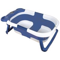 Bebesit - Bañera Plegable Smart Bear Viajes Bebe Azul Con Termómetro