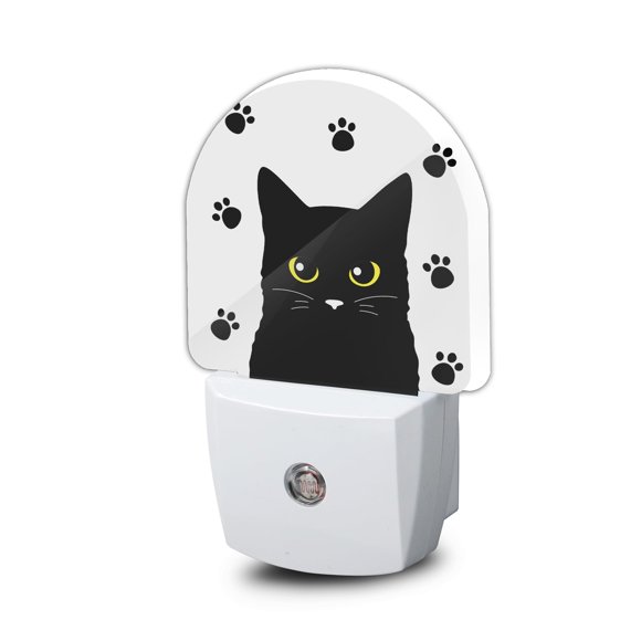 Luz nocturna ZTHLL LED con sensor crepúsculo-alba y gato negro
