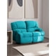 thumbnail image 2 of Bergere Perugia Reclinable 2 Cuerpos Tela Velvet Turquesa, 2 of 7
