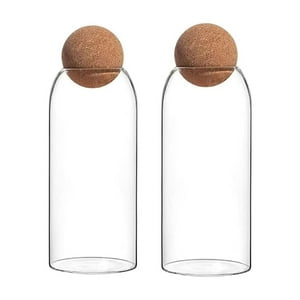 Disparo - Set 2 Botellas Frascos Contenedor 1200Ml Vidrio 20Cm Corcho