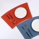 thumbnail image 5 of XmhyTop Juego de 4 Manteles Individuales de Piel Sintética, Impermeables, Fáciles de Limpiar, Resistentes al Calor y Antideslizantes para Uso Interior y Exterior, 45*30cm, Estilo C, Marrón, 5 of 5