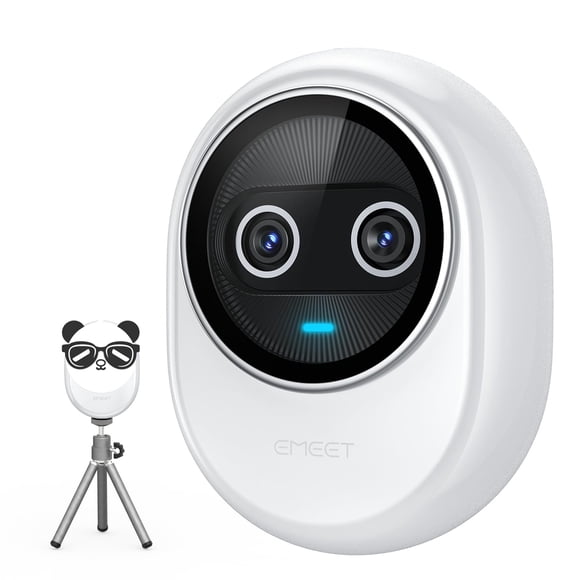 Cámara web EMEET Piko+ 4K de doble cámara alimentada por IA con 3 micrófonos