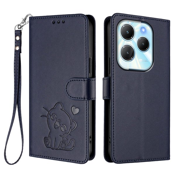 Infinix HOT 40 4G Funda Billetera con Ranuras para Tarjetas, Azul