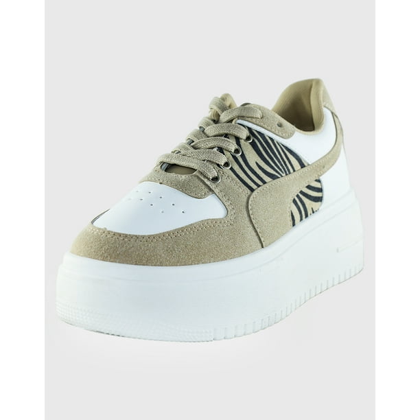 Zapatilla front Zebra Khaki Danicolle