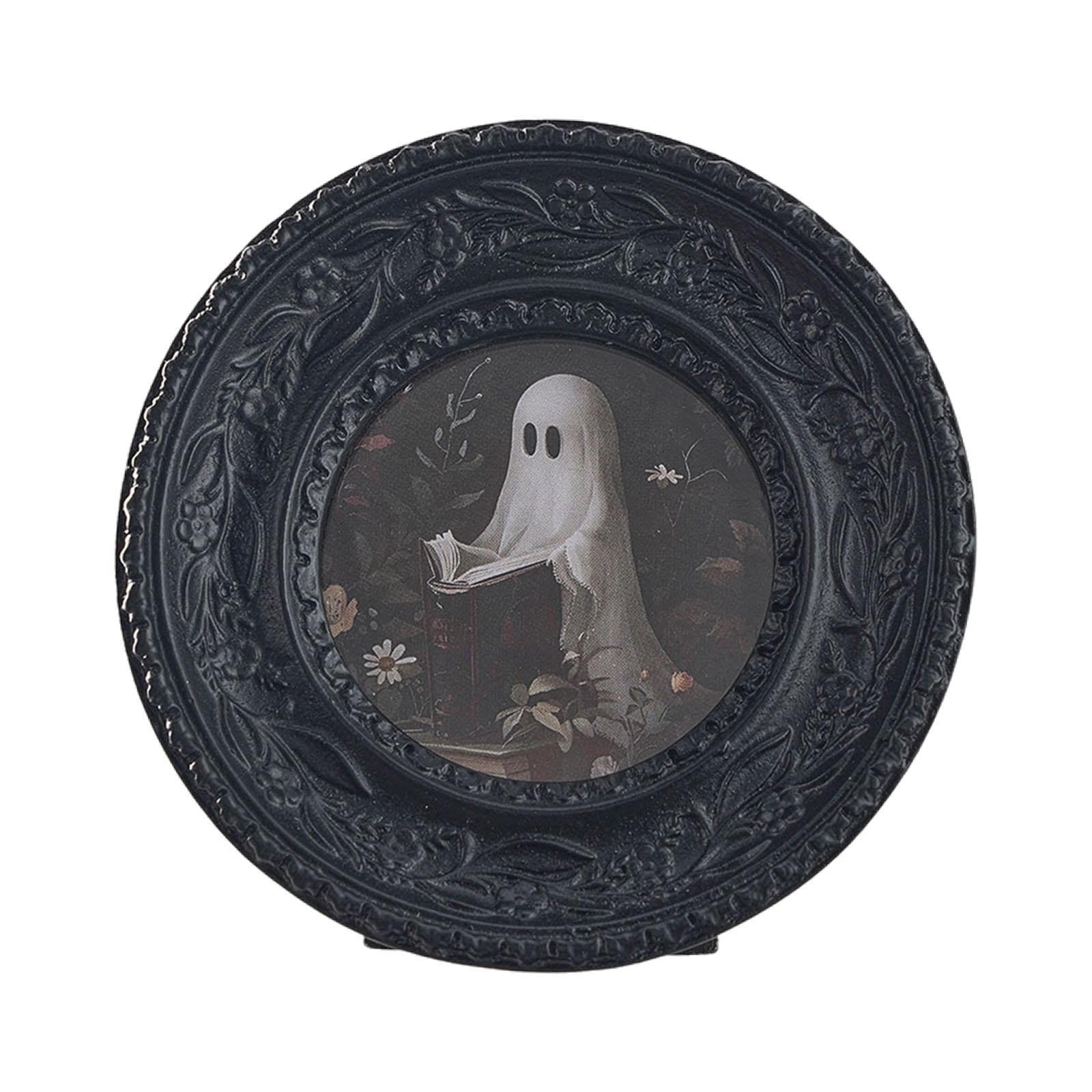 Magideal - Marco De Fotos Clásico Exhibidor De Fotografías Portarretratos De Resina Decoración Artística Versátil Adecuado Para El Dormitorio Y La Sala De Estar Redondo