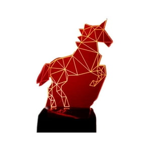 Lelumania - Lampara Ilusion 3D Unicornio Geométrico De 7 Colores, Base Touch