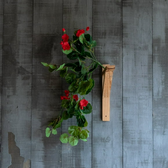 Enredadera colgante con flores rojas, 86 hojas, 6 flores de 60 cm