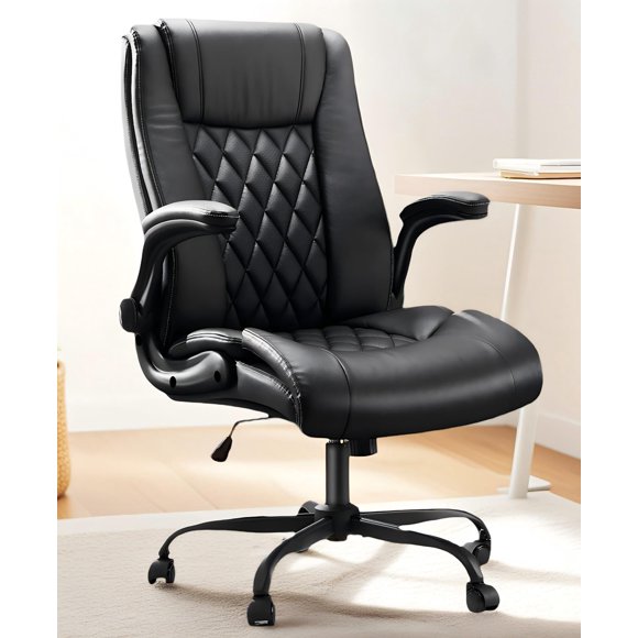 Silla Ejecutiva Marsail de Oficina con Apoyabrazos Abatibles y Cuero PU
