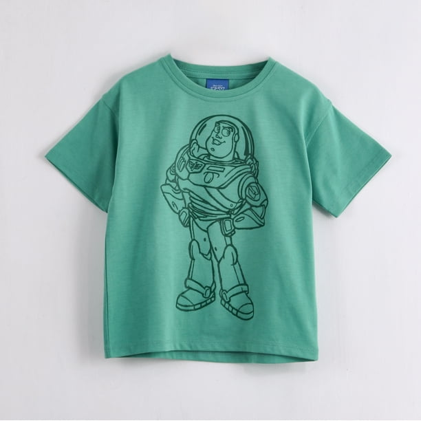 Polera Manga Corta Niño Buzz Lightyear Disney Outline Verde
