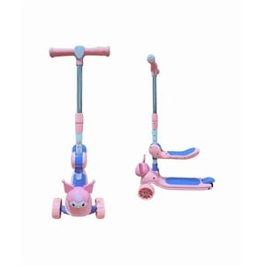 Genérico - Scooter Niña De 3 Ruedas Kuromi, Luces Led De Rueda Rosado