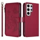 thumbnail image 2 of Funda Cartera Mariposa para [Samsung Galaxy S24 Ultra] con Soporte y Cremallera Rojo, 2 of 6