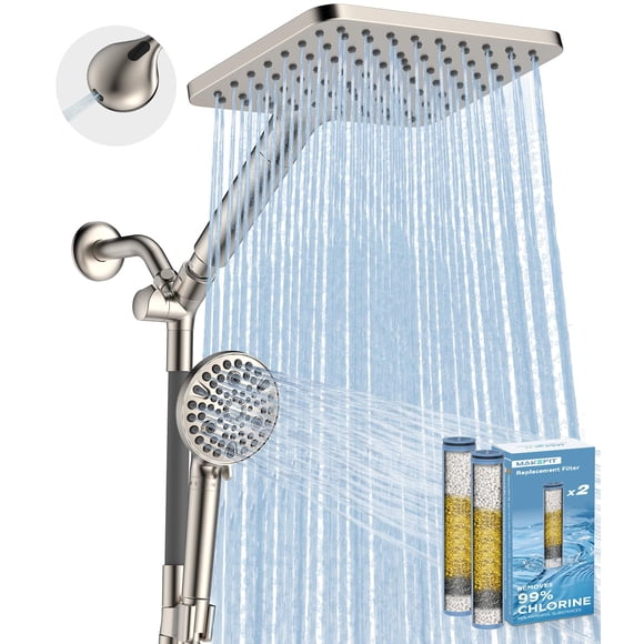 Combo de cabezal de ducha MakeFit Dual Filtered Rain con dispositivo portátil