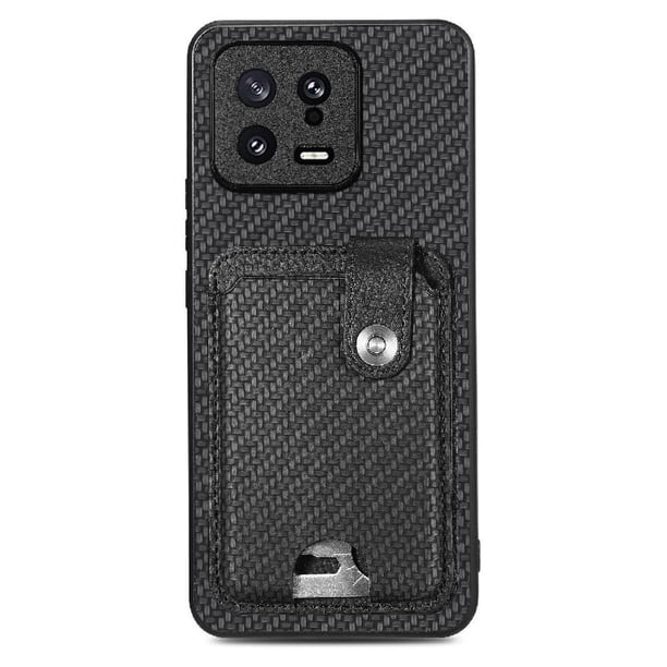Funda Billetera Tejida para Xiaomi 13 con Soporte y Tarjetero Negro