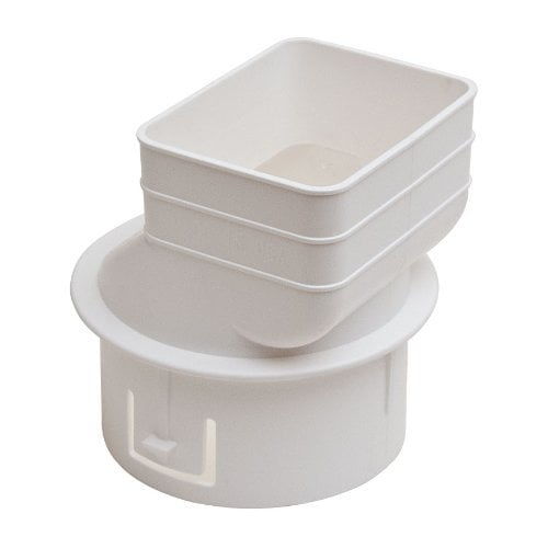 Adaptador de bajante para el hogar y exteriores 2x3 a 4 pulgadas, blanco