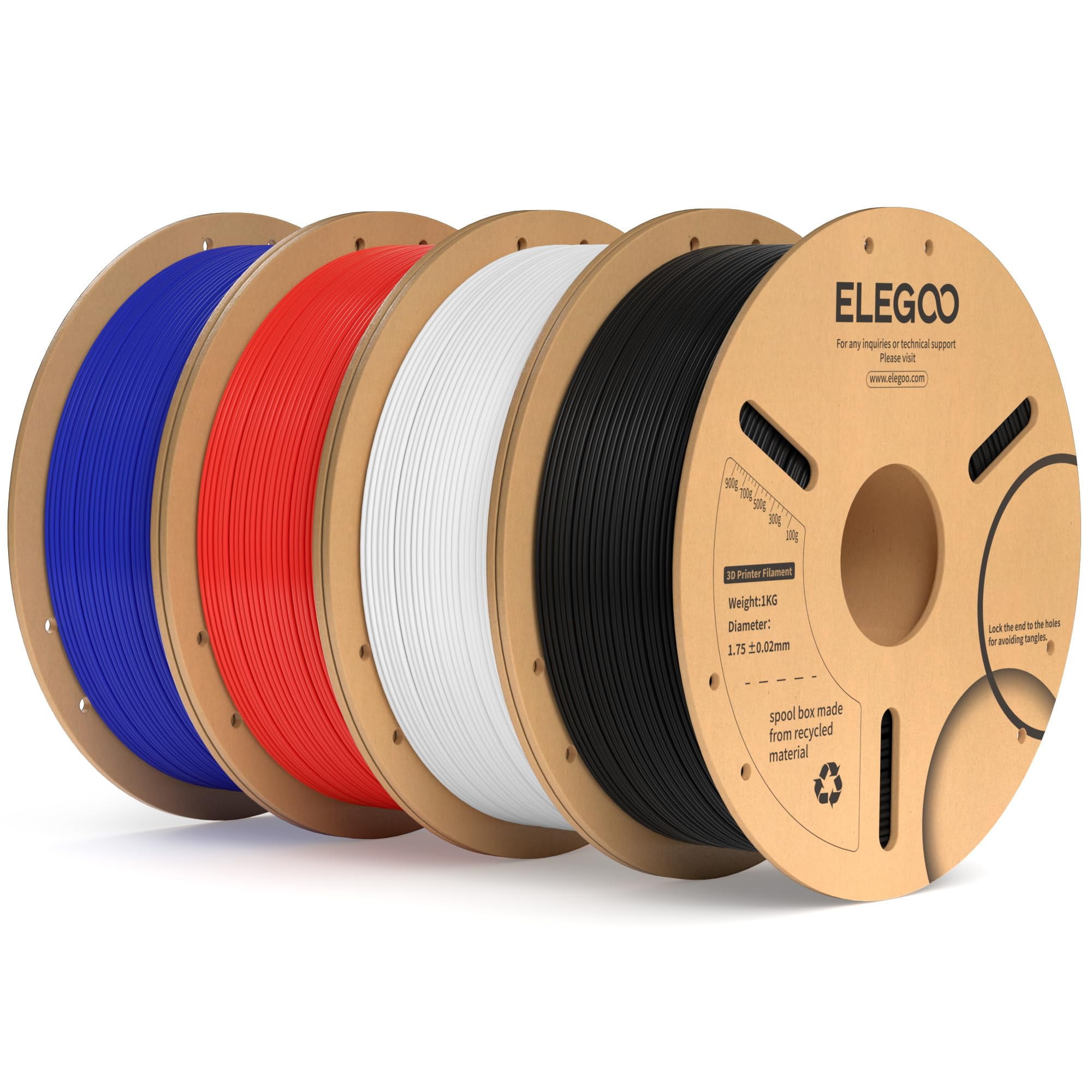 Paquete De Filamento Para Impresora 3d Elegoo Pla Plus De 1,75 Mm Y 4 Kg