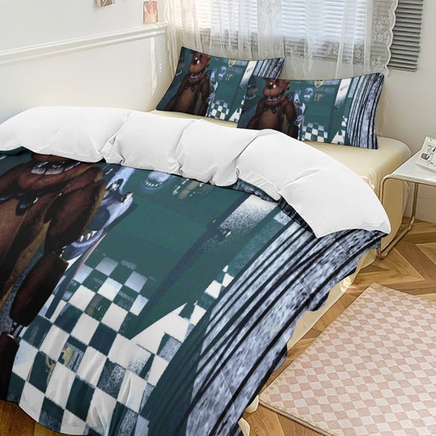 Five Nightat Freddy Quilt Set Thicken Soft 3 Pieces Bedding Set All Season Duvet Cove with 2 Pillowcases for Adult Women Girls Teens Home Room Decor