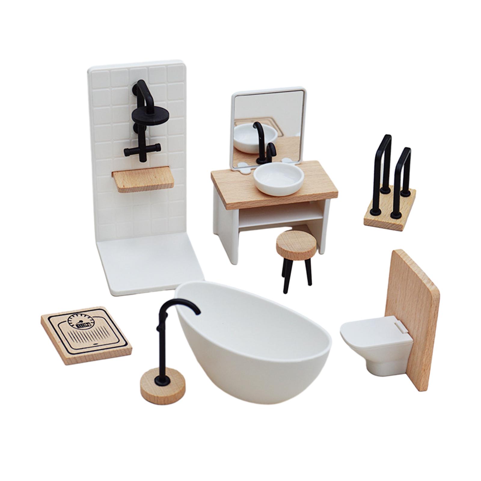 Bothyi - Juego De Baño Para Casa De Muñecas, Decoración Clásica Para Casa De Muñecas, Muebles En Miniatura, Juguetes, 1/12