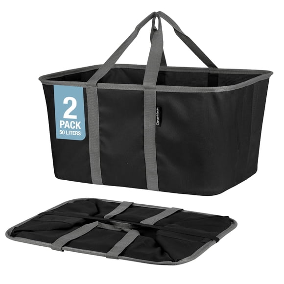 Bolsa de lavandería CleverMade Midnight Black/Shadow Grey, 50 L, paquete de 2