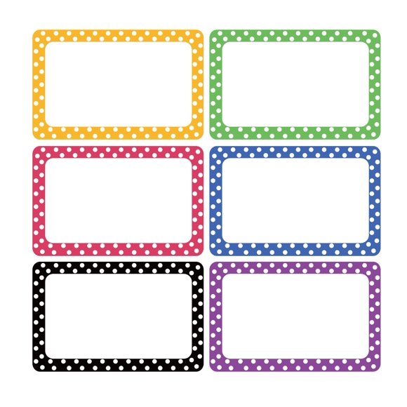 Etiquetas de nombre CUALFEC 300 unidades Diseño de puntos lindos