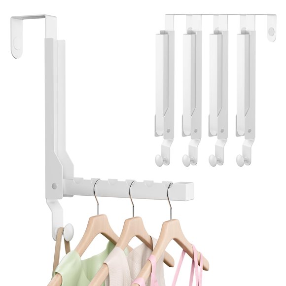 Colgador plegable WLCSNG para colocar sobre la puerta, paquete de 4, para baño
