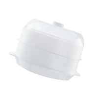 Bothyi - Recipiente De Comida Apilable Para Microondas, Para Verduras, Cocina, Pescado, Blanco, Doble Capa