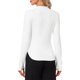 thumbnail image 3 of INSPIRE CHIC Ropa Interior Térmica para Mujeres con Agujeros para Pulgares Capa Básica de Forro Polar Manga Larga Long Johns Cuello Simulado Cruzado con Giro para Invierno Frío S Blanco, 3 of 6