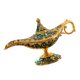 thumbnail image 3 of Genie Aladdin Lámpara De Aceite Wishing Light Pot Decor Home Photo Props Luxury Light Blue, 3 of 5