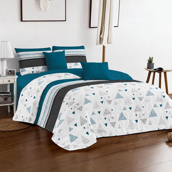 Cubrecama Quilt De Verano King Medida 250x270cm Delgado + 2 Fundas De Almohada CMVKING-GS-13
