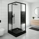 thumbnail image 4 of Shower Door Recto Strava Negro 80x80x198 Cm (incluye Receptáculo), 4 of 8