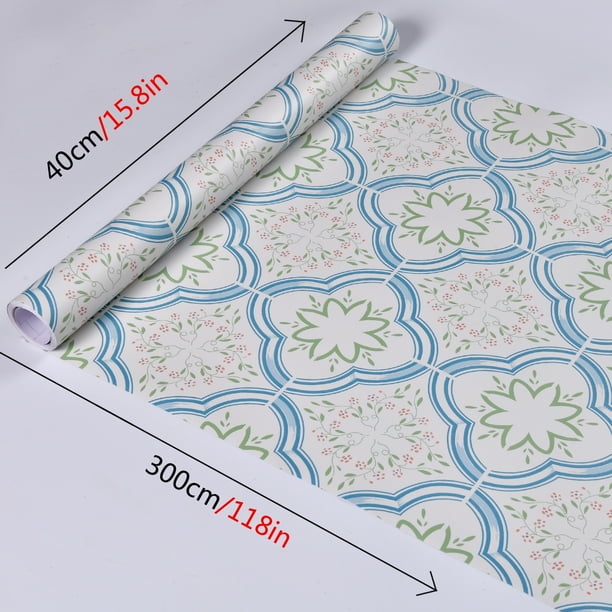 1pc Peel And Stick Wallpaper Tile, Moroccan Tile Cover Up Stickers PVC Contact Paper For Floors Waterproof Wear-resistant Wall Tiles For Bathroom Walls Kitchen Back Splash Vinyl Flooring Roll Floor