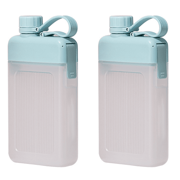 Frasco de plástico para licor, botella de agua plana, botellas cuadradas, frasco de viaje, taza de viaje portátil