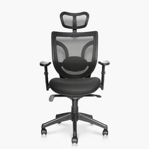 Form Office - Silla Oficina Black Base Nylon C/Cabecero Negro