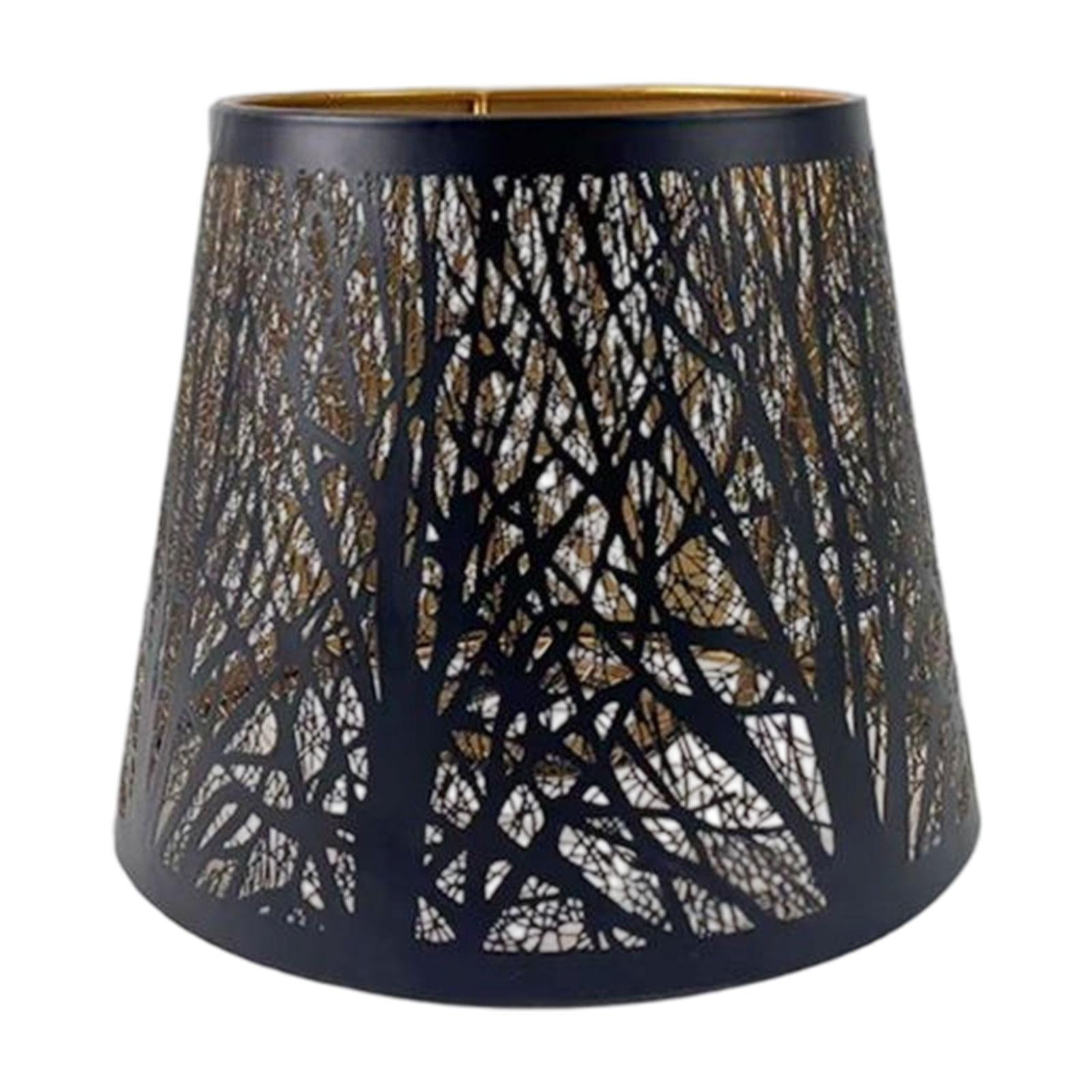 Magideal - Pantalla De Lámpara De Mesa Pantalla De Lámpara De Hierro Pantalla De Lámpara Colgante Cubierta De Lámpara Decorativa Cubierta De Luz Patrón Artístico Pequeño Negro