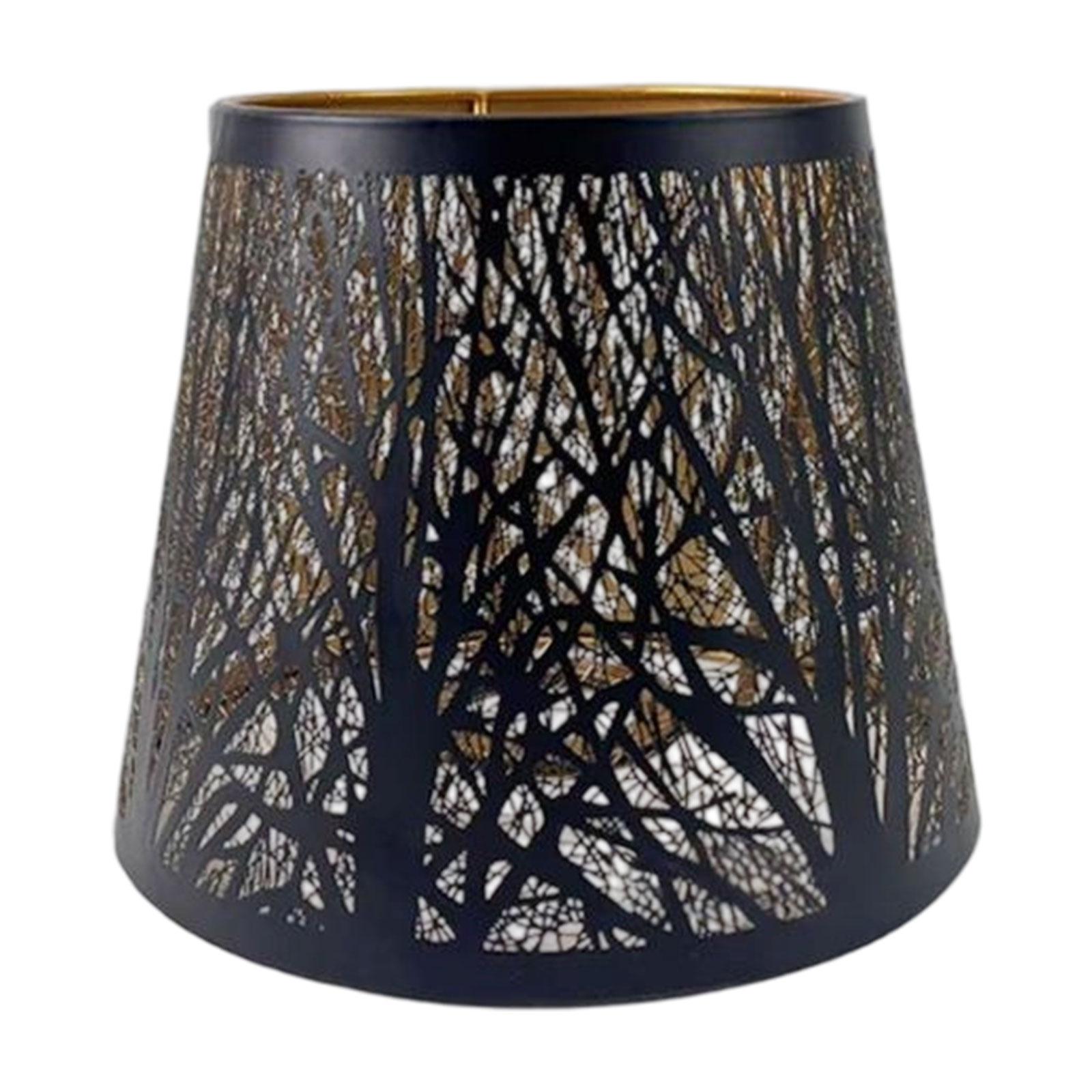 Magideal - Pantalla De Lámpara De Mesa Pantalla De Lámpara De Hierro Pantalla De Lámpara Colgante Cubierta De Lámpara Decorativa Cubierta De Luz Patrón Artístico Pequeño Negro