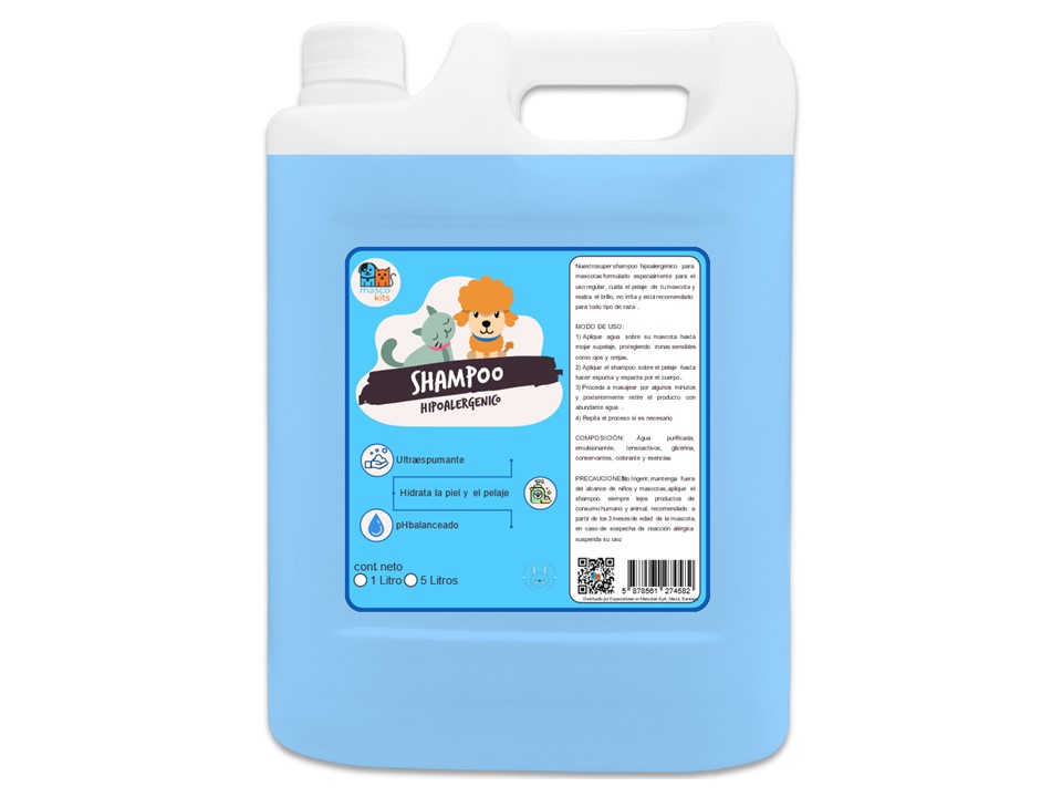 Mascokits - Shampoo Hipoalergénico 5 Litros Perros & Mascotas