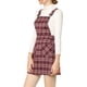 thumbnail image 4 of INSPIRE CHIC Vestido de Tirantes Ajustables a Cuadros para Mujer, Regreso a Clases, L Rojo, 4 of 8