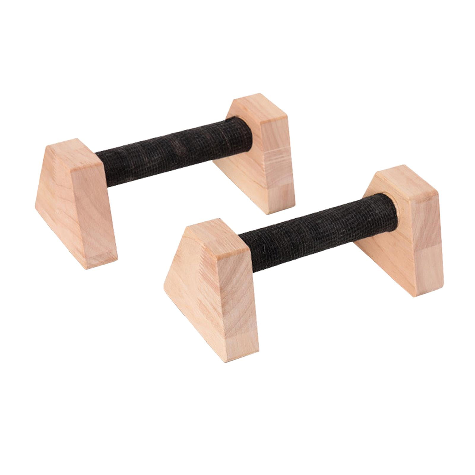 Magideal - 2 Piezas Barras De Flexiones Bloques De Madera Soportes Para Parada De Manos Y Paralelas Para Ejercicio Con Construcción Sólida Adecuado Para Rutinas 20 Centímetros