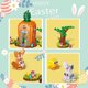thumbnail image 2 of Set de bloques de construcción Jarsant Casa de conejo de Pascua con zanahoria, con 2 conejos, pollit, 2 of 7
