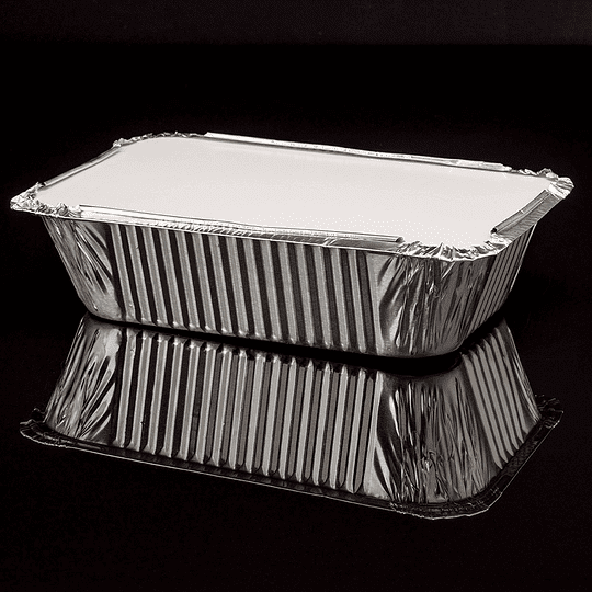 Genérica - Bandeja De Aluminio Tapa Cartón Pack 20 Unds Envase Desechable C-20 21x14cm