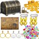 thumbnail image 1 of Caja de juguetes Pirate Treasure Chest Enhon con candado y accesorios, 1 of 6