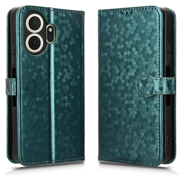 Funda Cartera Lunares TCL NxtPaper 70 Pro con Tarjetero, Correa y Soporte Verde