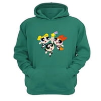 Genérico - Polerón Canguro Niñas Superpoderes Verde Aguamarina Talla Xs Unisex
