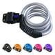 thumbnail image 2 of Candados para bicicletas con cable en espiral, seguro, reiniciable, con combinación y soporte de montaje, 2 of 8