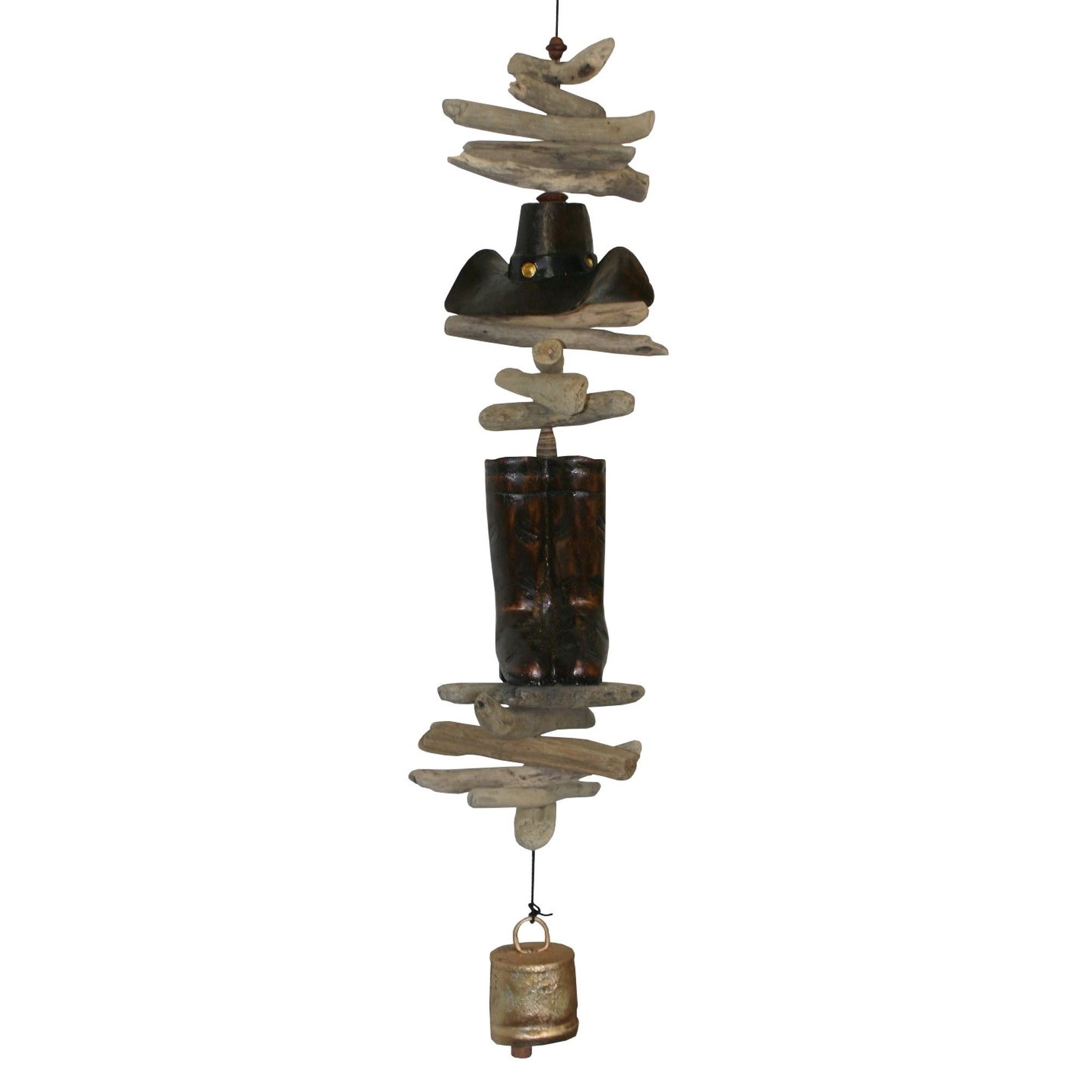 Sombrero Y Botas De Vaquero Wind Chime Bell Cohasset #612, De Madera
